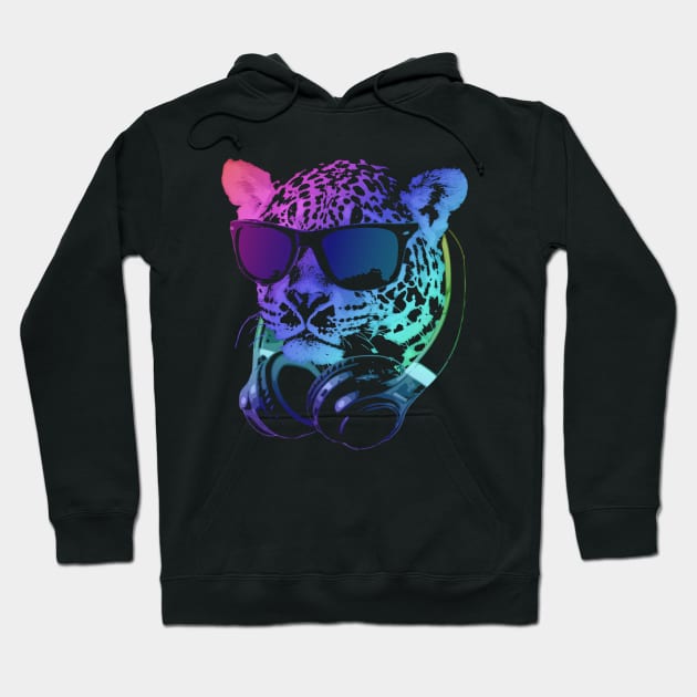 Cool DJ Leopard Hoodie by Nerd_art